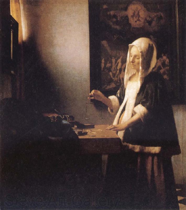 Jan Vermeer Woman Holding a Balance Spain oil painting art